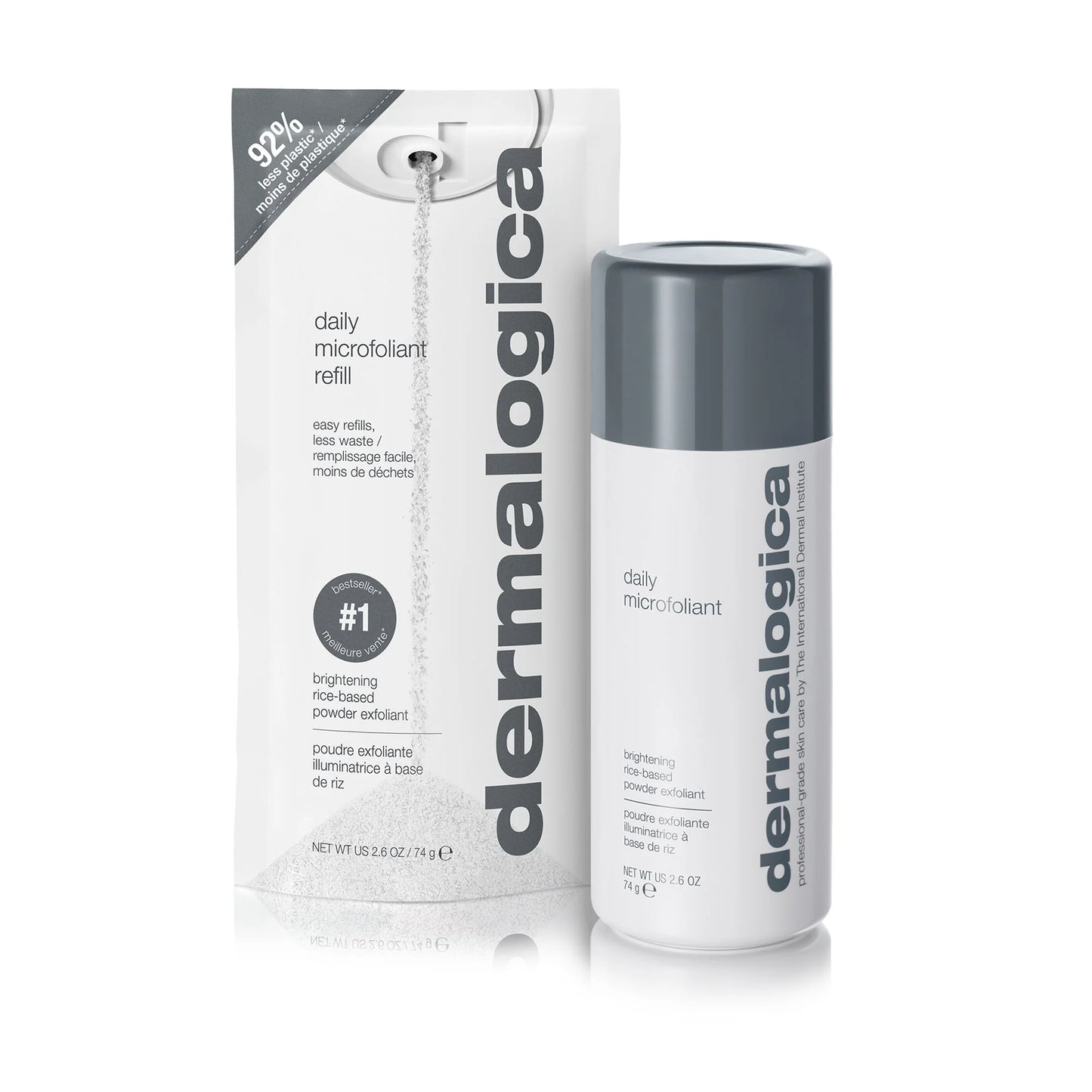 Daily Microfoliant Full size + Refill Pouch (2 x 74g)